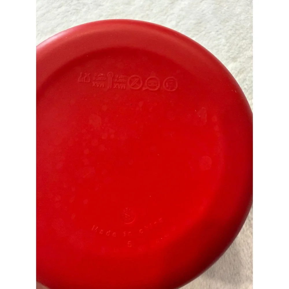 Pampered Chef Microwave Popcorn Maker Red Silicone Collapsible Bowl 1569